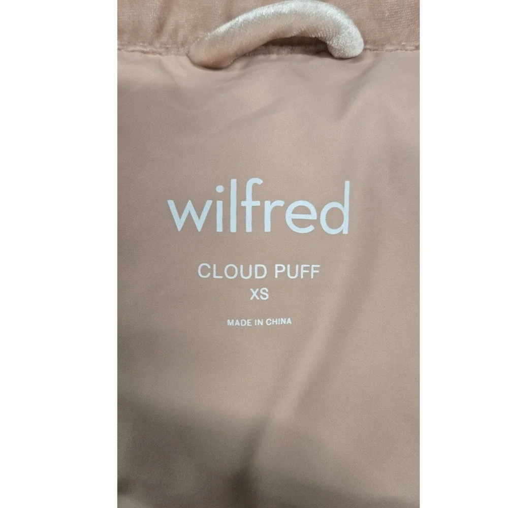 ARITZIA Wilfred Cloud Puff Velvet Goose Down Puffer Coat Jacket Pink XS READ‎